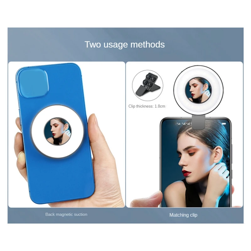 Mini Luz de relleno para teléfono móvil, transmisión en vivo, belleza, Video, fotografía, Luz suave, luz LED