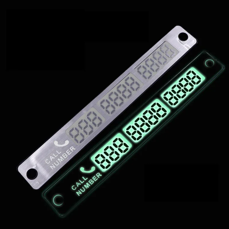 Glow in Dark SUV Temporary Parking Card Hidden Phone Number License Plate Car Accessories Decorative Dashboard Auto Accessories