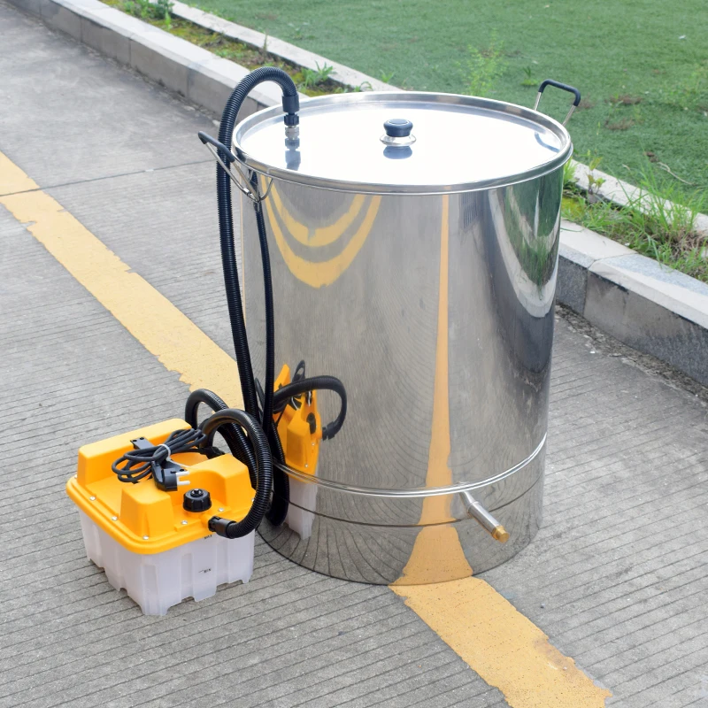 New Round Stainless Steel Wax Melter with Steam Generator Animal Husbandry Beekeeping Equipment Beeswax Melting Tank