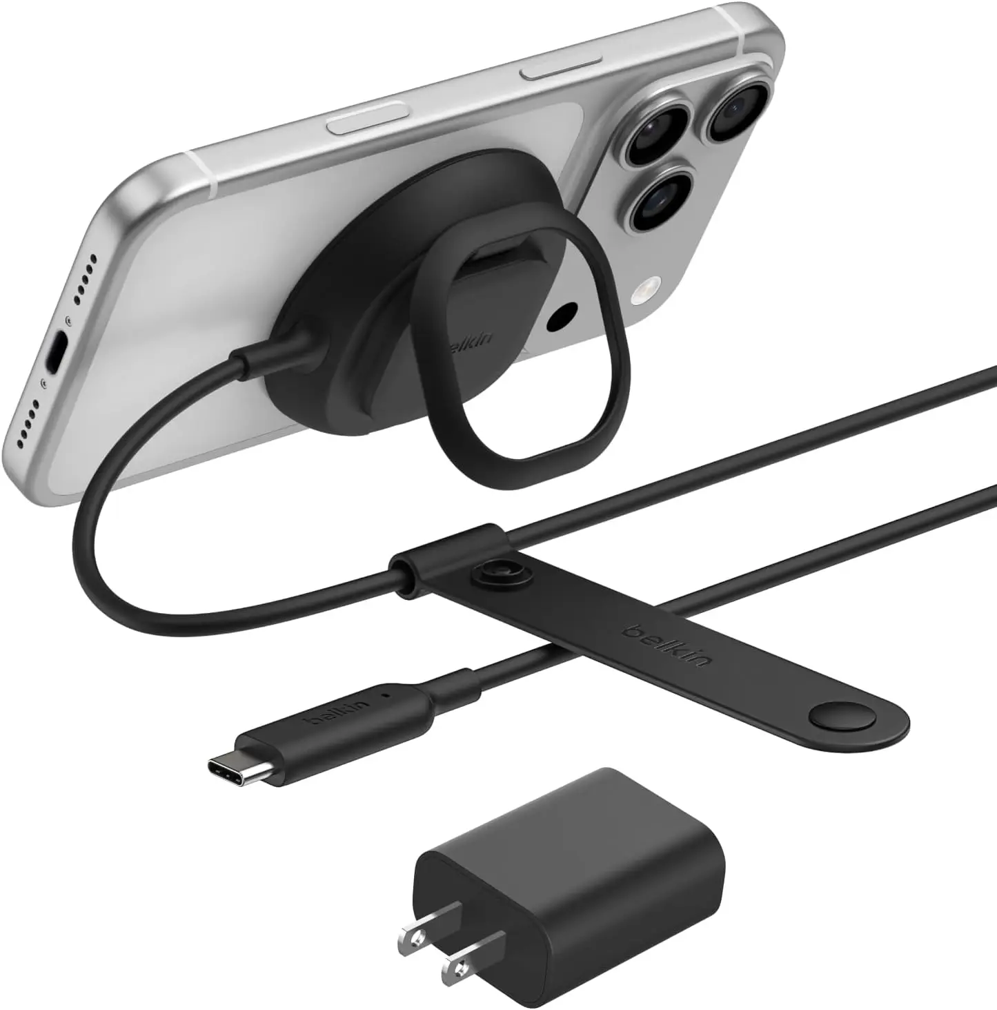 

Magnetic Wireless Charger 25W Qi2 Fast Charging Pad with Kickstand for iPhone Samsung Pixel AirPods Black