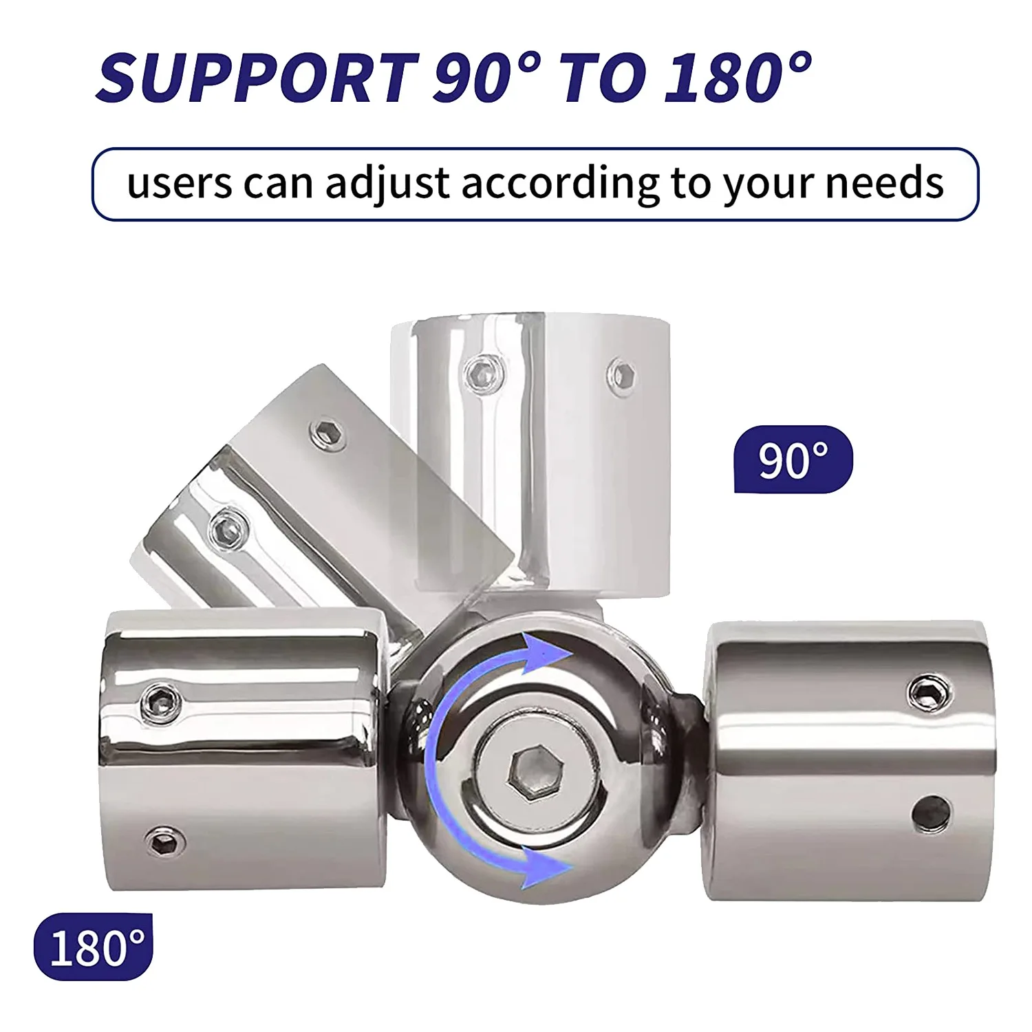 2 шт. карниз для штор, угловой разъем, регулируемый карниз для штор, угловой разъем для 1 дюймовых карнизов для штор эркера (серебристый)