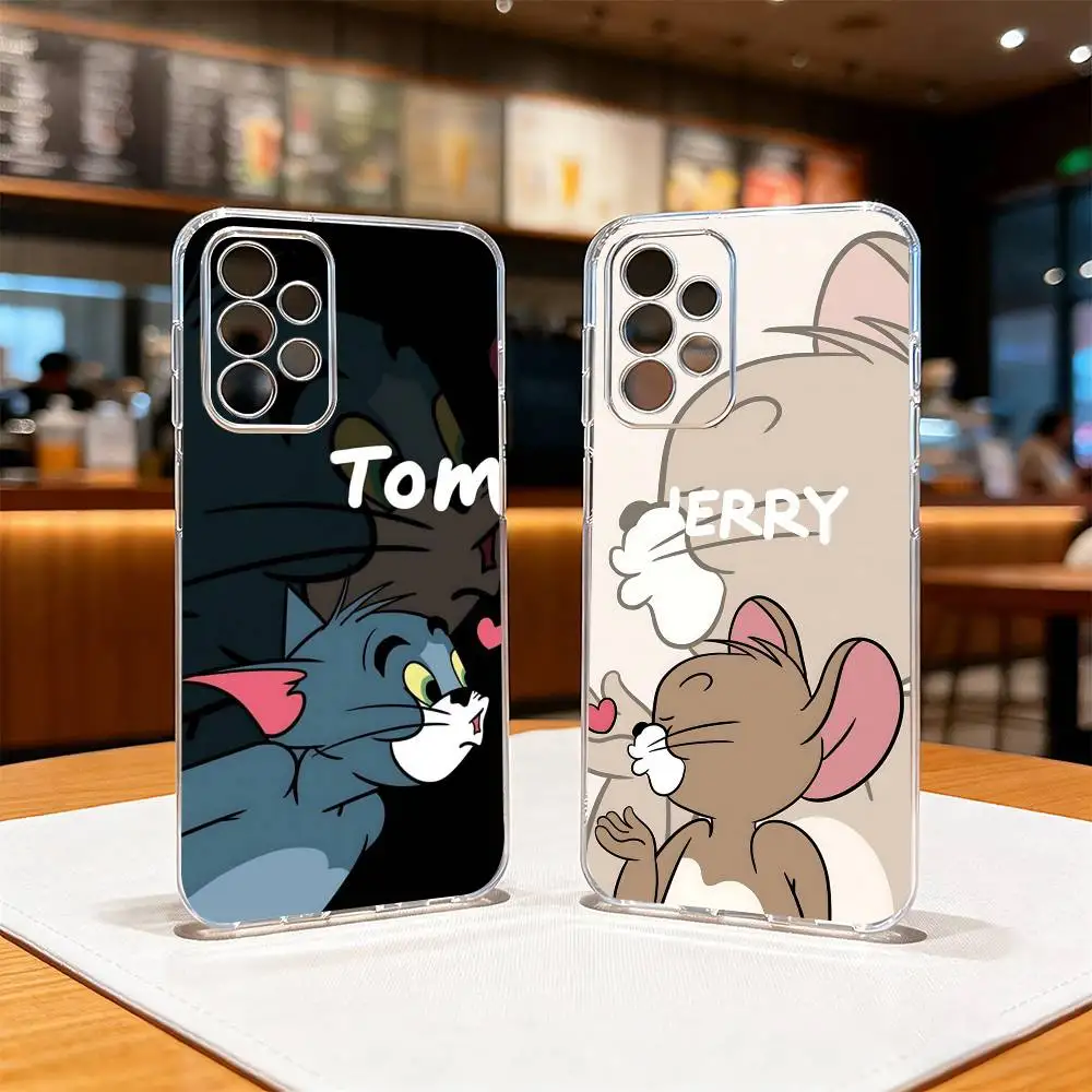 Cute Jerry And Tom-T Phone Case Transparent Silicone Soft For Samsung S25,S24,S21,S22,S23,S30,Ultra,S20,Plus,Fe