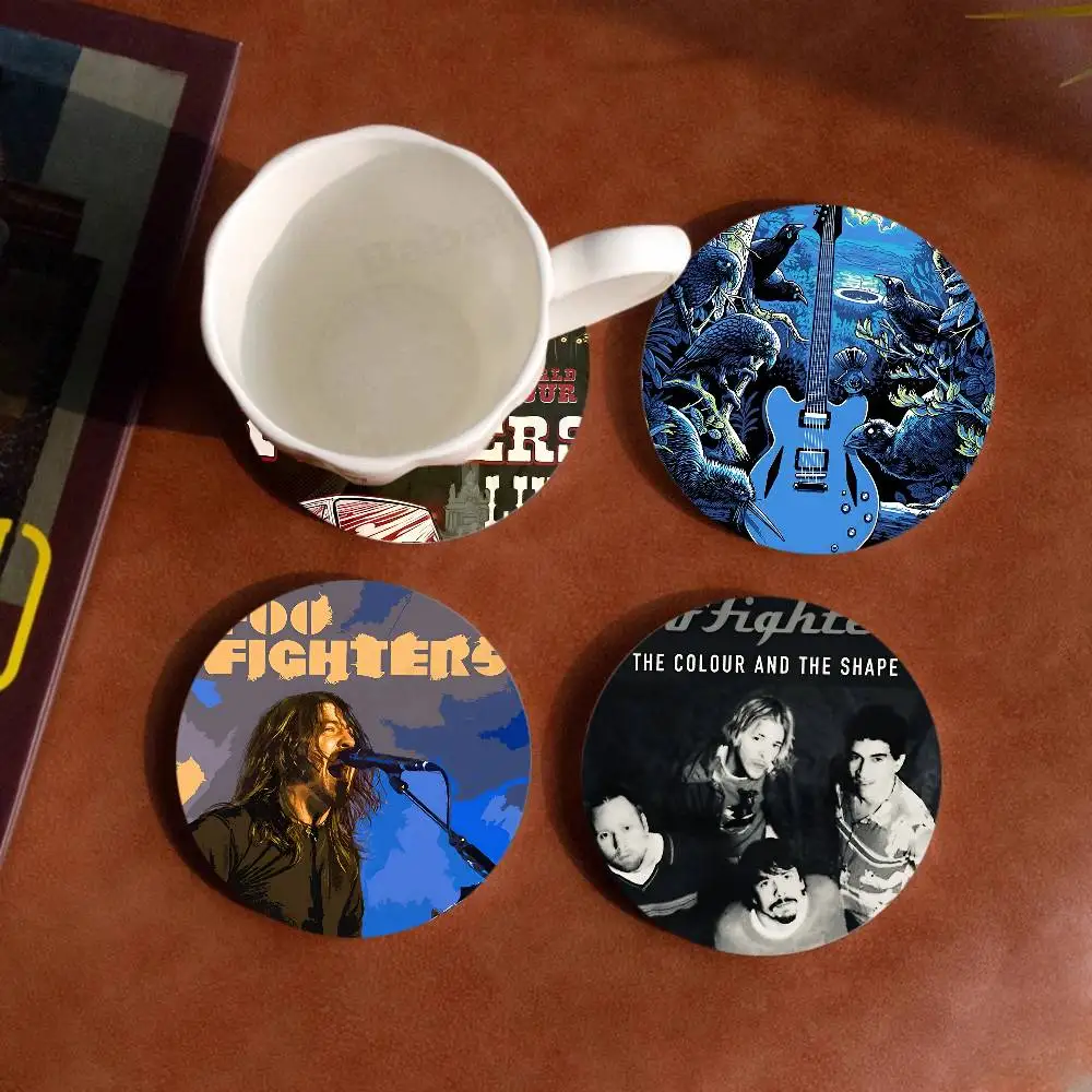 F-Foo F-Fighters Comic Vintage Wooden Designs for Coffee & Tea, Washable Art Pieces for Cozy Home Cafe
