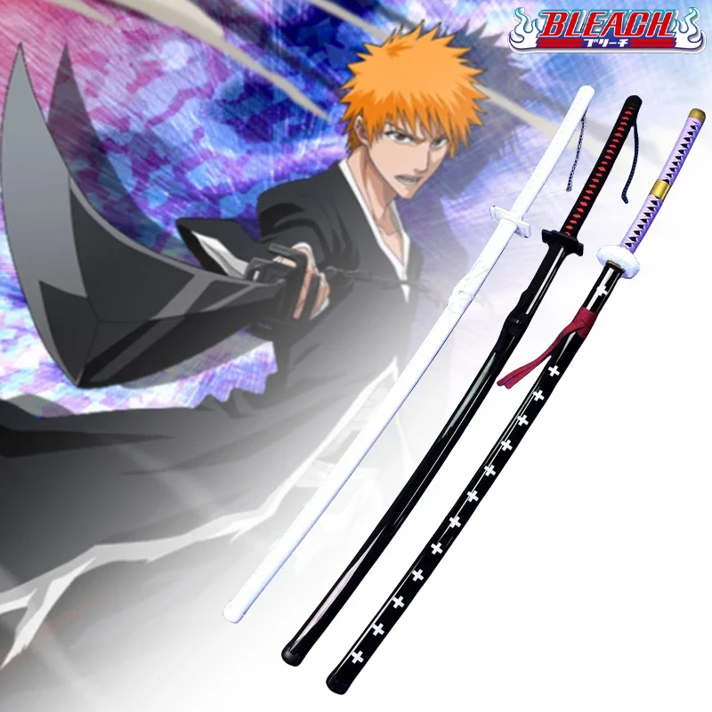 140cm Real Bleach Katana Anime Kurosaki Ichigo Cosplay Prop Large Ninja Knife Real Full Size Japanese Katana Samurai Sword Toy