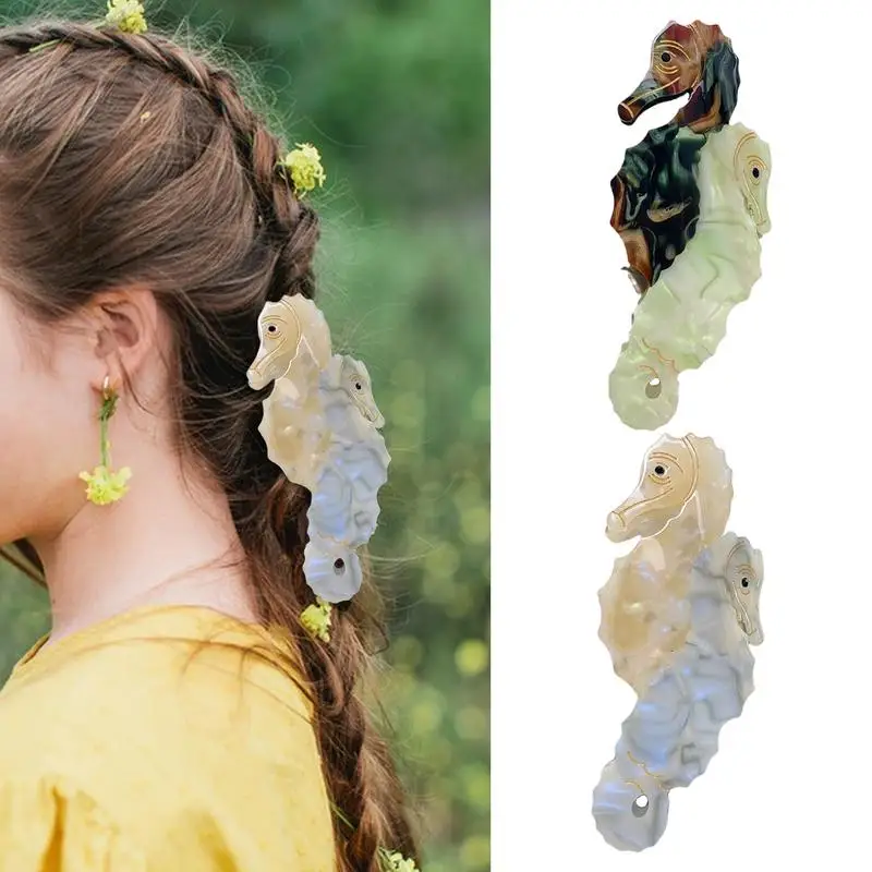 

Large Seahorse Hair Clip Hair Catches Acetate Claw Clip Exquisite Hair Clips Hair Accessories Women Creative Hair Clip hair pin