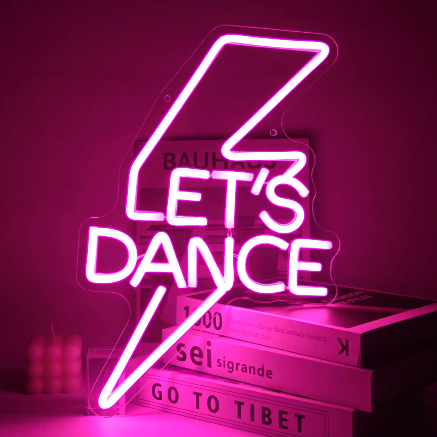 Let's Dance Neon Sign Letter Neon Signs for Bedroom Bar Wedding Birthday Dancing Party Prom Night Decor Girl Gifts