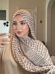 Große Größe kuffiyeh druckt Hijab Baumwoll schal atmungsaktiv weich lange Mode vorwärts Schals Kopftuch muslimischen Hijabs Schal Ramadan