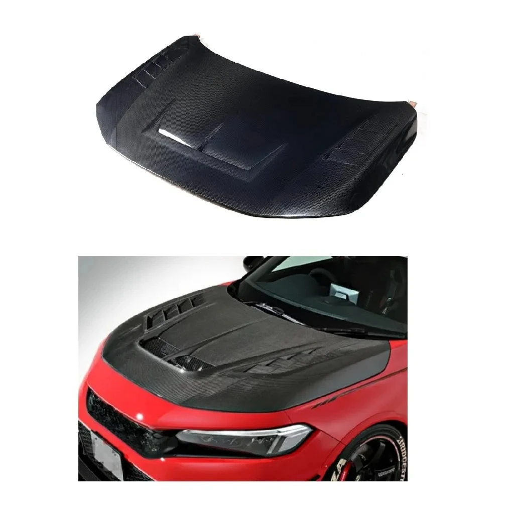 

Капот двигателя из углеродного волокна для Honda Civic 2022-204, обновленный капот типа R FL5, капот гражданского капота 11-го поколения