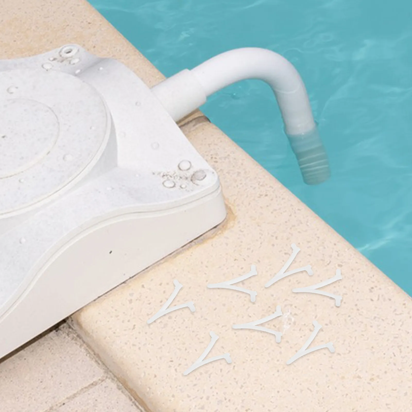 10Pcs Swimming Pool Brush V Clips Plastic Locking Clip Replacement Attachment for Skimmer Leaf Rake Tool Pool Pole Clips