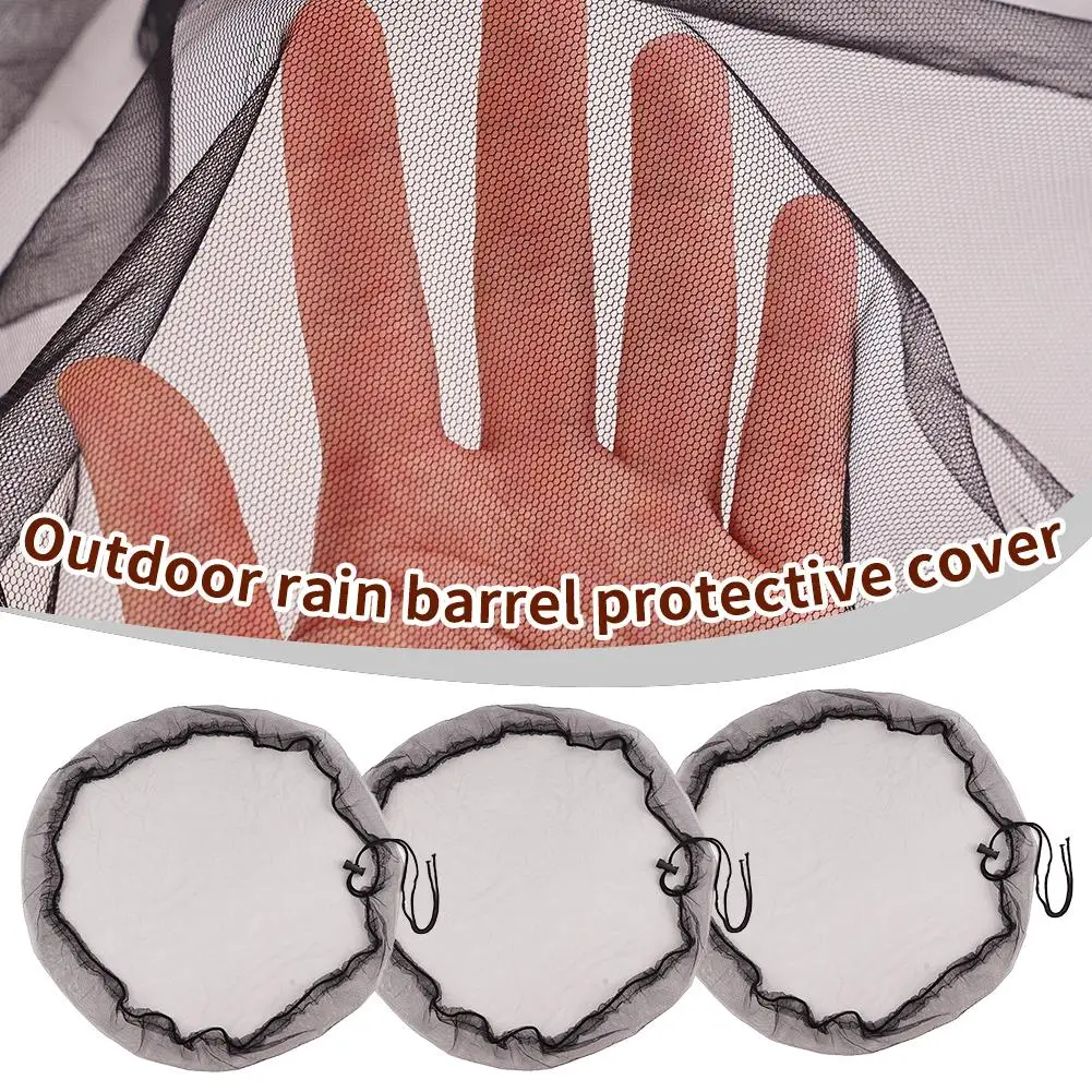 Mesh Cover Netting for Rain Barrels Barrel Cover Rain Water Collection Buckets Cover Water Tank Protection Lid Rain Collect D6U1