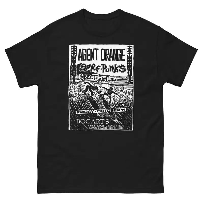 Camiseta de algodão da banda punk rock americana, camiseta clássica masculina, ajuste regular adulto, tops impressos com gola O, anos 80