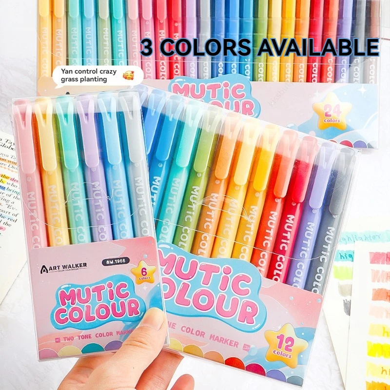 

Double-Tips Highlighter Set, Broad And Fine Point Tips, Ideal for Bible Highlighting, Highlighter for Organizing And Coloring