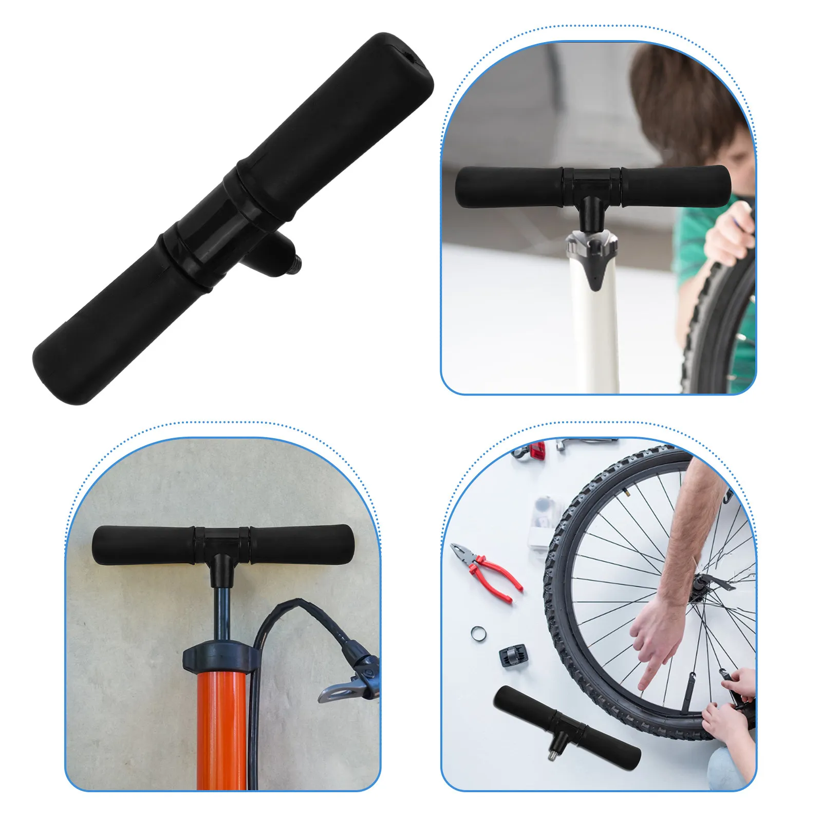 

Прочная ручка для велосипедного насоса со сменной насадкой для накачивания, удобная в использовании, с комфортным захватом, для активного отдыха на природе