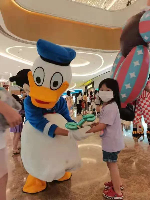 คอสเพลย์ Donald Duck Boy และ Daisy Duck สาวการ์ตูนเครื่องแต่งกาย Mascot โฆษณาชุดแฟนซีสัตว์ Carnival PROP