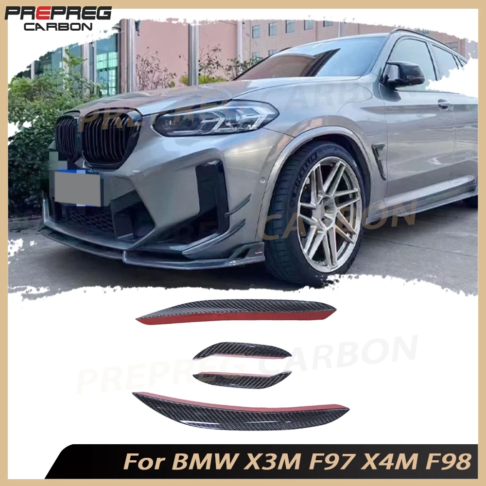 

Carbon Fiber Front Bumper Air Vent Side Spoiler Fins Trims Car Body Kits FRP Accessories for BMW X3M F97 X4M F98 2022+