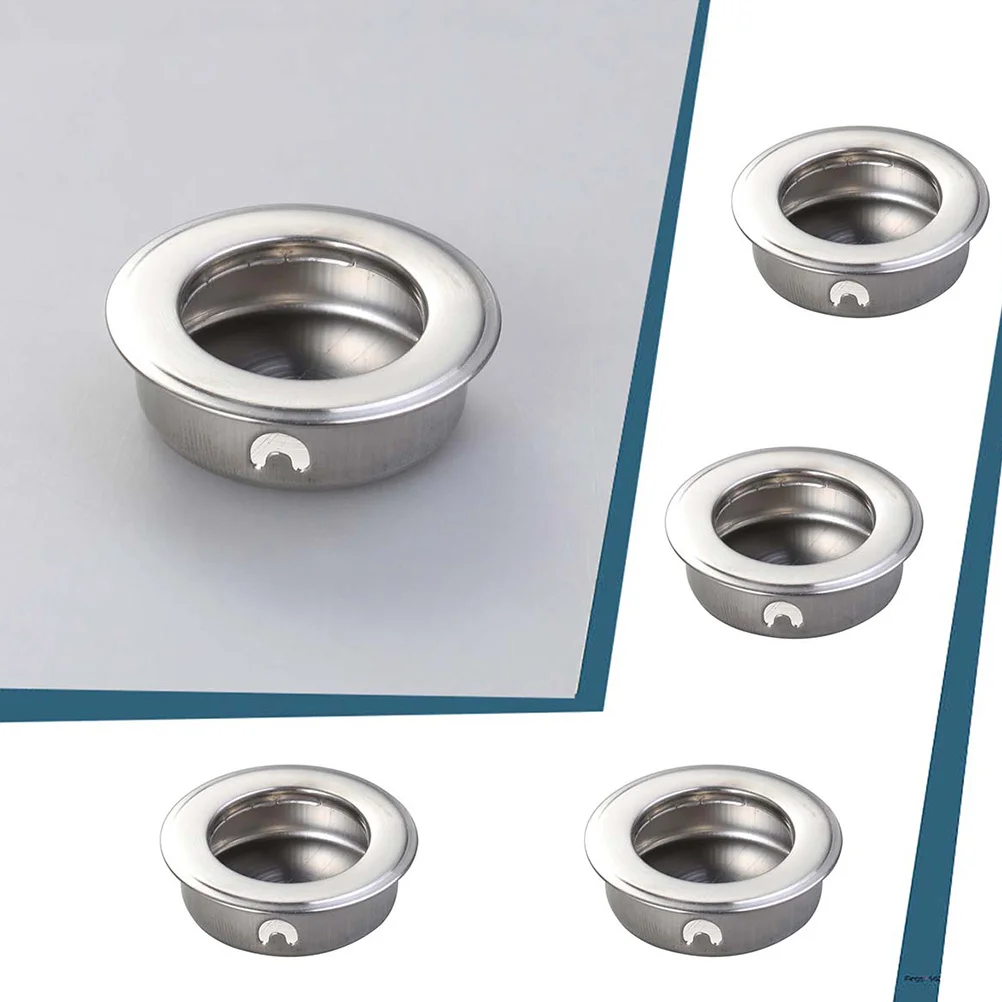 

20pcs 35Mm Stainless Steel Flush Pull Handle Round Cabinet Drawer Pull Brushed Recessed Door Hardware Fitting