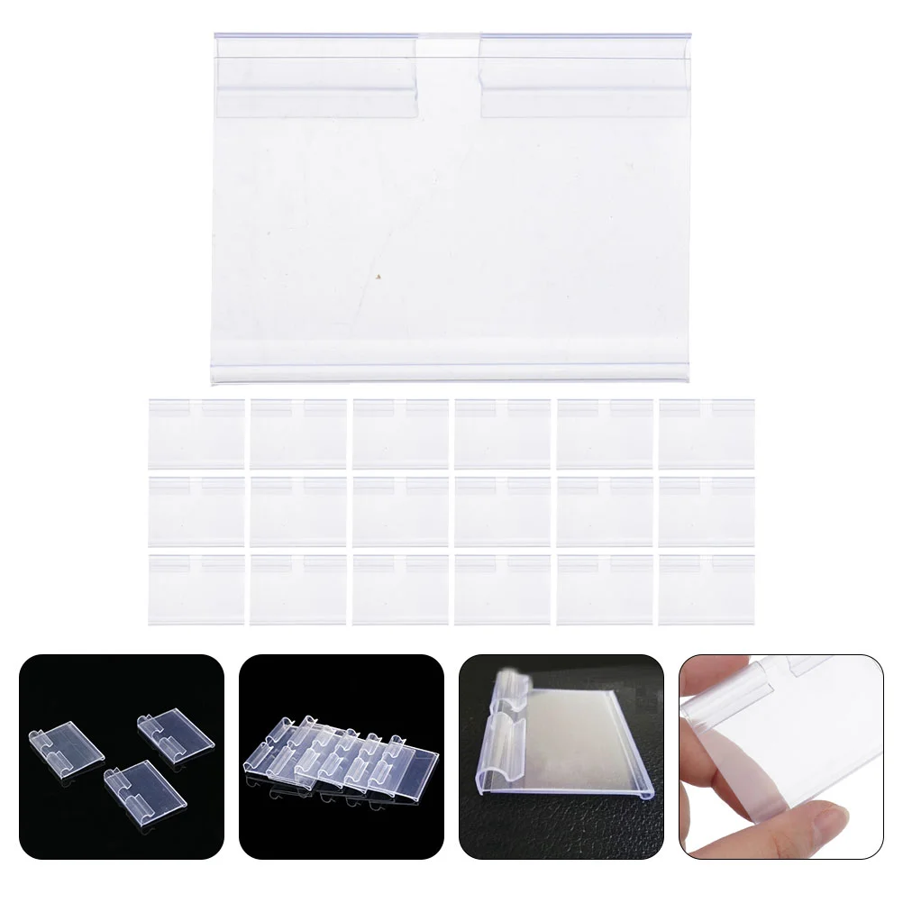 

Pvc Label Plastic Hook Shelf Price Card Set 50pcs (60*42mm) Tag Clip Holders Clips for Supermarket Sign Stands Wire