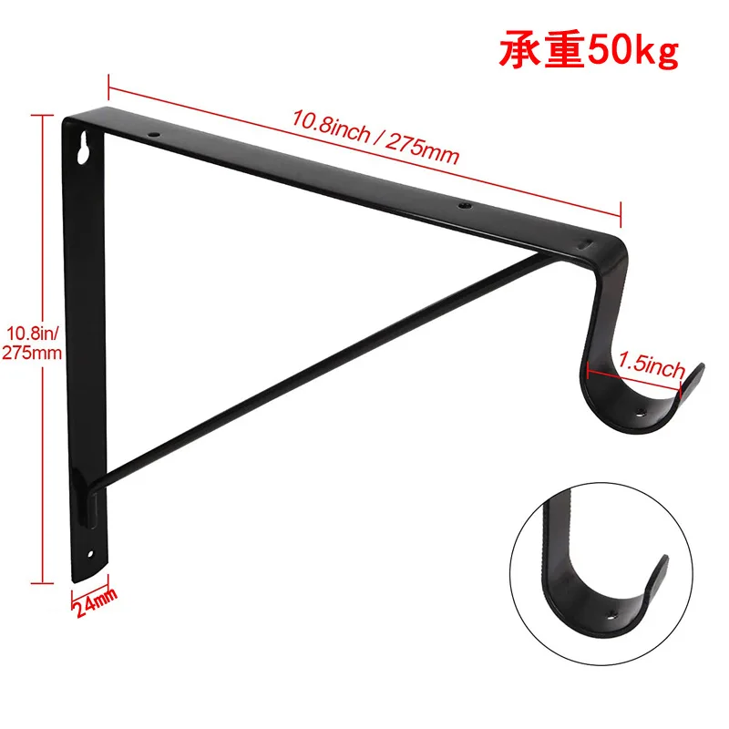 2PC Shelf Brackets Heavy Duty Iron Wall Support Frame whit Hanger for Table Work Space Saving DIY Furniture Hardware Accessories