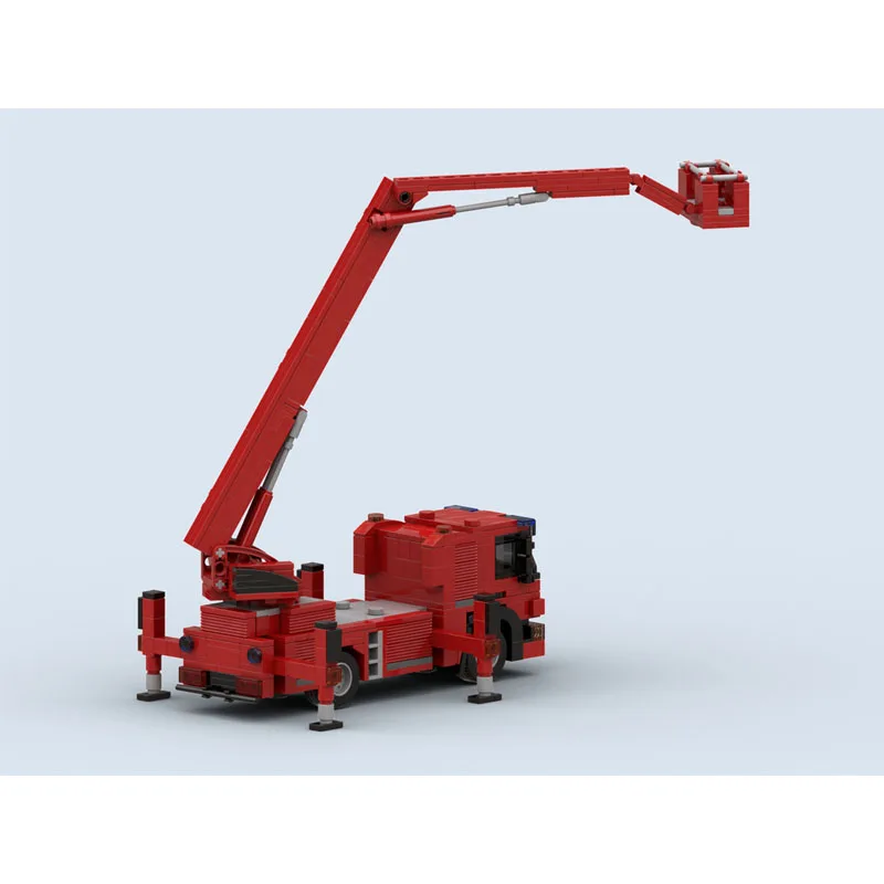 

MOC-52941 Модель пожарной машины с лестницей для спасения на городских дорогах, 553 детали, MOC, игрушка-подарок на день рождения для мальчиков