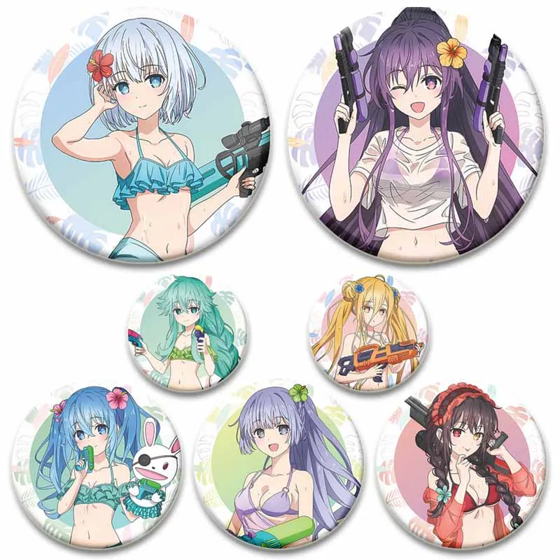 

Cartoon Girls Kotori Kurumi Badges Anime Date A Live Brooches Lapel Pins Backpack Clothes Decor Jewelry Accessories Toys Gifts