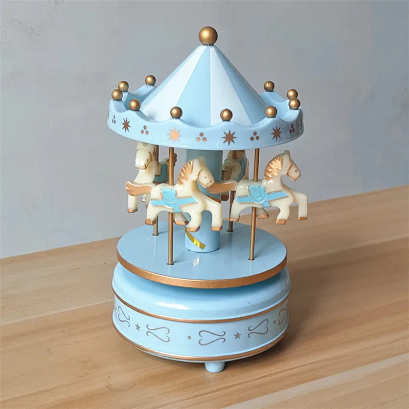 1pcs Creative Cute Carousel Music Box Fashion Home Decoration Crafts For Kids Birthday Party Gift Toys Home Decor Supplies