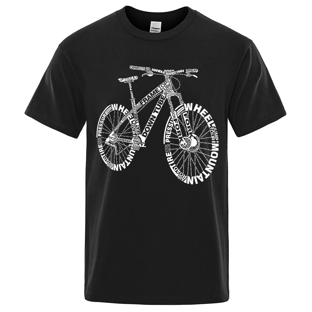 

Summer men's mountain bike-patterned short-sleeved, loose and fashionable 100% pure cotton clothing