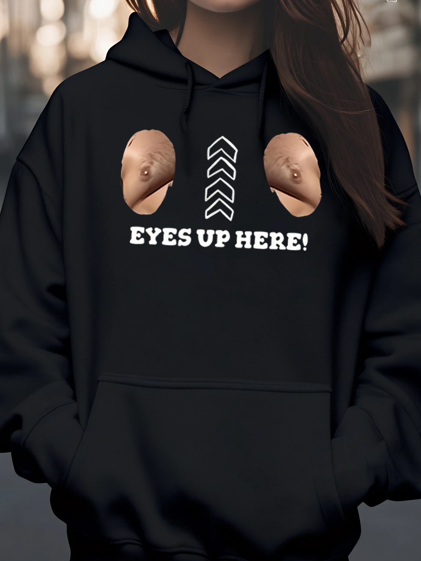 طباعة الثدي عيون حتى هنا هوديي زي الهالوين ملابس الحفلات النسائية #1