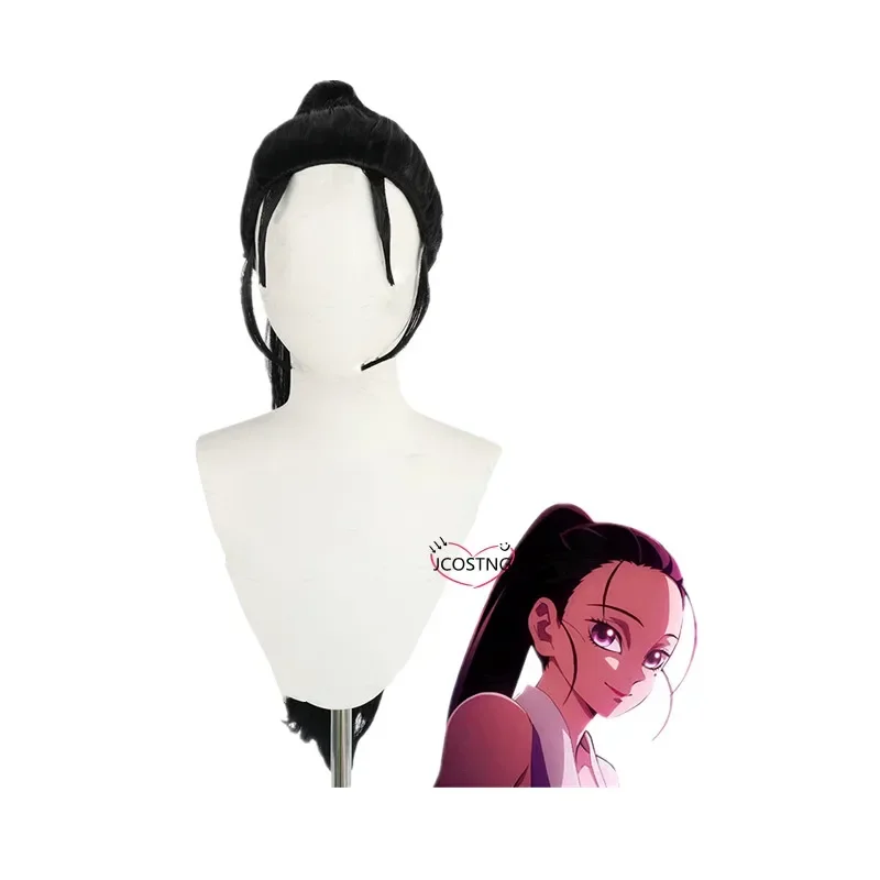 

FC6Anime Season 2 hinatsuru cosplay wig black ponytail hair uzui Tengen wife heat resistant fiber hair free wig cap@FC8！