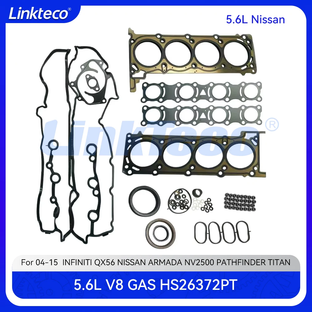 Engine Cylinder Head Full Gasket Set For 04-15 5.6 T L V8 INFINITI QX56 NISSAN ARMADA NV2500 NV3500 PATHFINDER TITAN 5.6L VK56DE