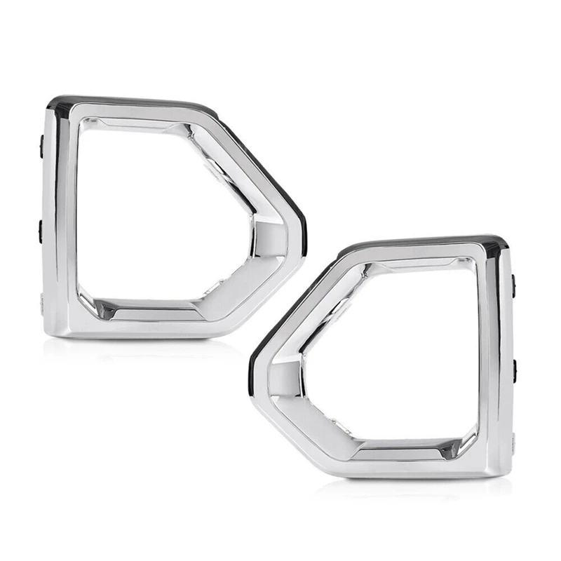 For GMC Sierra 2019-2021 Denali SLT Front Fog Light Outer Bezel Cover Chrome Set Replacement