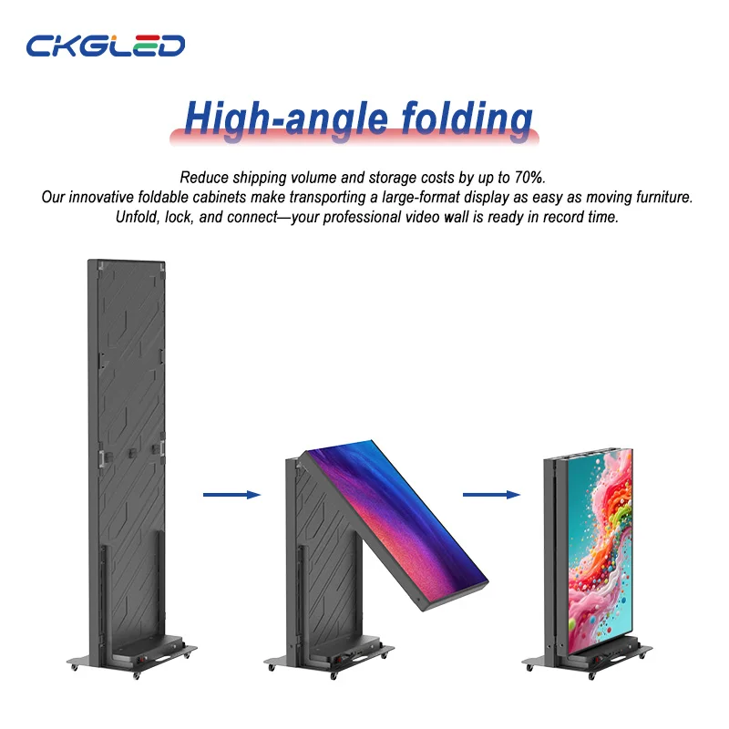 Led Folding Screen Poster Mobile Frameless Video Wall Led Poster Display for Digital Signage and Displays