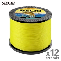 SIECHI-sedal de Pesca de Pe trenzado, 12 hebras, multifilamento X12 300M 500M 1000M, alambre japonés para carpa, mosca, mar, agua salada, Pesca fundida