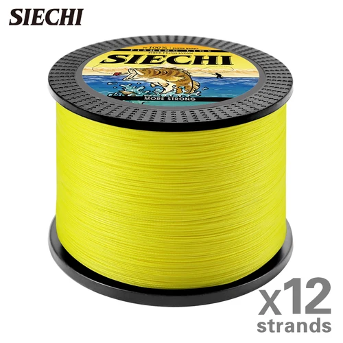 SIECHI-sedal de Pesca de Pe trenzado, 12 hebras, multifilamento X12 300M 500M 1000M, alambre japonés para carpa, mosca, mar, agua salada, Pesca fundida