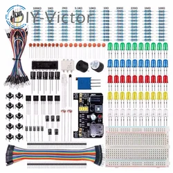 830-well Breadboard resistance Potentiometer Jumper LED Electronic Kit for UNO R3 compatible arduinoLED electronic kit