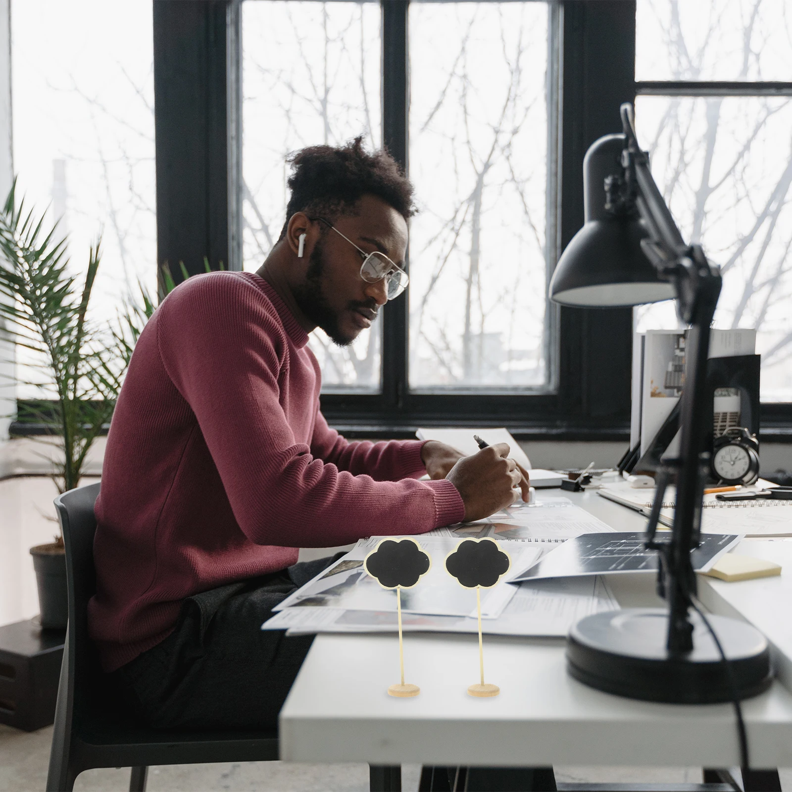 12 قطعة سبورة صغيرة خشبية رسائل لوحات قابلة للمسح علامات السبورة لحفلات الزفاف الحرف ديكور طاولة الحفلات