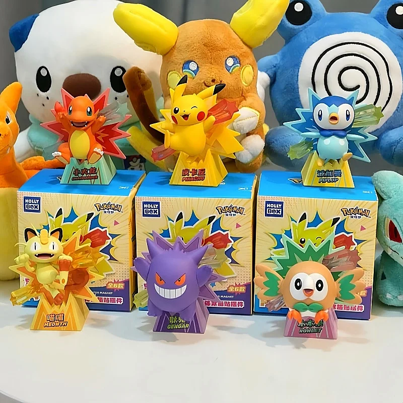 

Pokemon Pikachu Refrigerator Magnet Mystery Box - Shining Series Genuine Blind Box Collectible Figure Kawaii Home Decor Gift Toy
