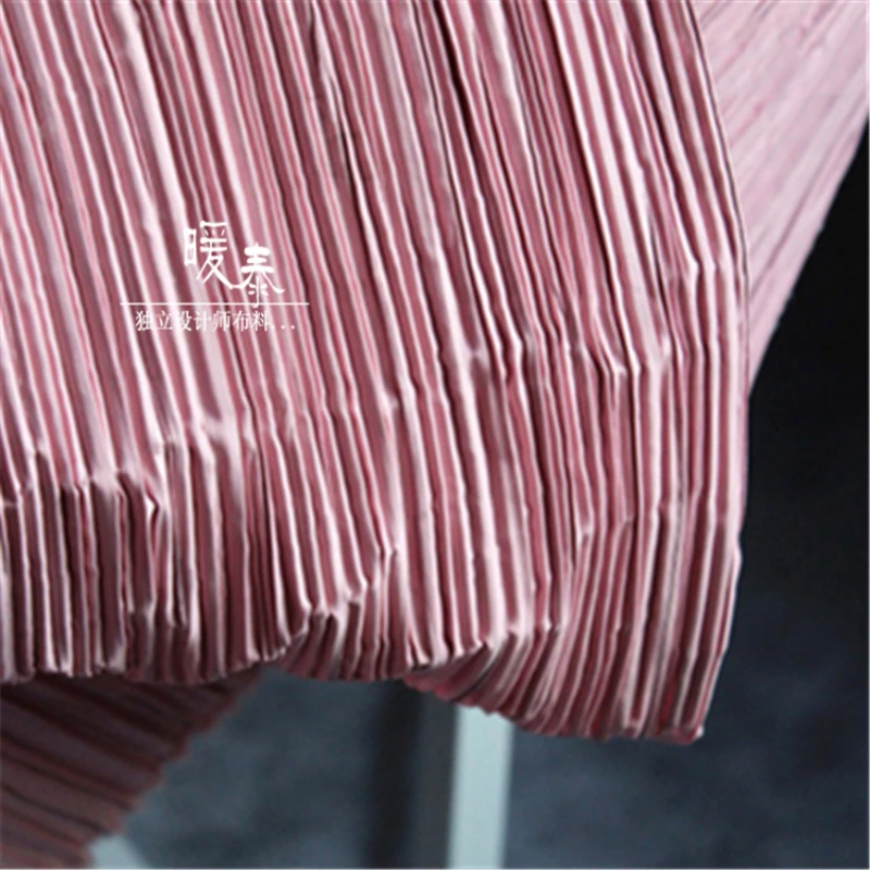 Pink Pleated Fashion Fabric Designer Creative Fabrics for Cloth Sewing Diy Desing Dress Half Length Skirt By The Yard