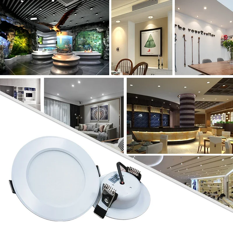 LED Downlight Recessed Ceiling Spotlight AC 220V 3W 5W 7W 9W 12W 15W Round Ceiling Spots Lamp for Livingroom Kitchen Bathroom