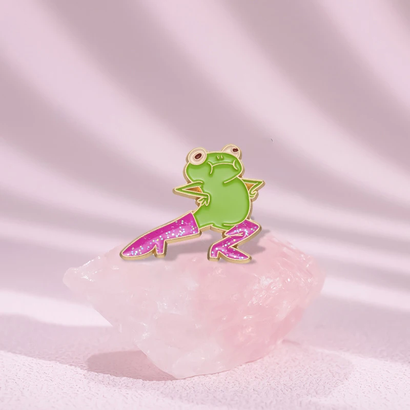 Cool Funny Frog Enamel Pins Custom Brooches Lapel Badges Cartoon Animal Jewelry Gift for Kids Friends