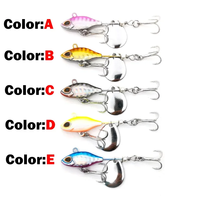 Nueva llegada 1 Uds 7g/10g/14g Metal VIB señuelo de pesca Spinner hundimiento cuchara giratoria Pin Crankbait lentejuelas cebos aparejos de pesca