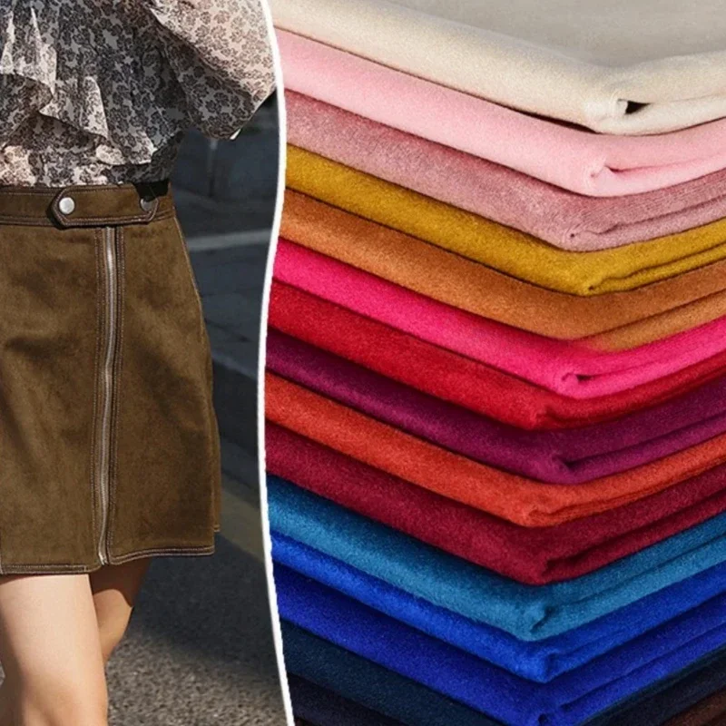 100x150cm Suede Fabric Stretch Double Microfiber for Costume Dresses Skirt Sewing Stretch Frosted Cloth Plain Material