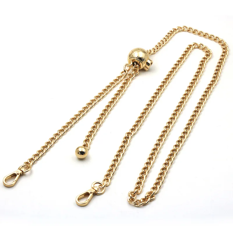 Adjustable Bag Chain - 7mm Replacement Metal Purse Chain 140cm  Shoulder Crossbody Bag Strap Handle with Length Adjustable Ball