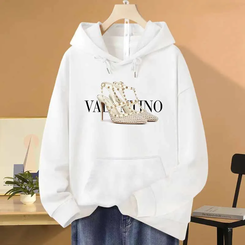 Women\'s Luxury Designer Clothing Letter Printed Hooded Sweatshirt Y2K Retro Fleece Pullover Hoodies Autumn and Winter Sportswear