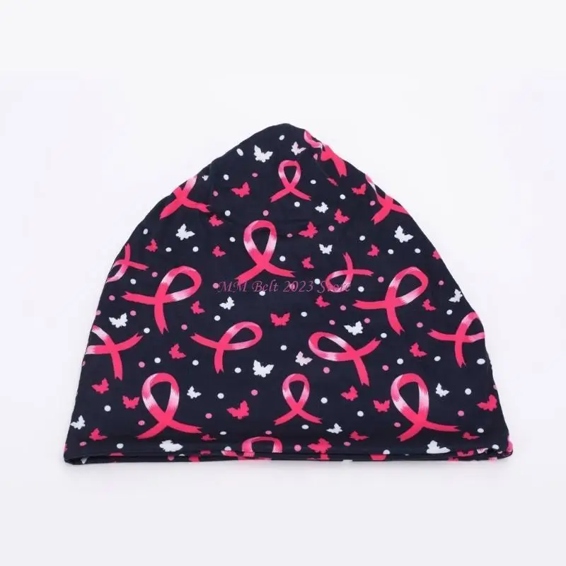 

49ME эластичные шапки для профилактики рака молочной железы, мягкие многофункциональные модные шапки-банданы с принтом ленты