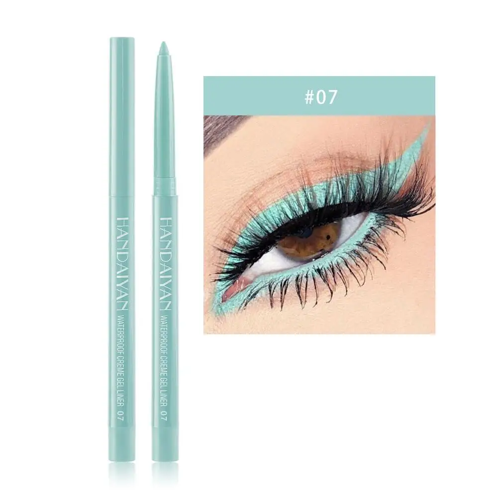 Koreański matowy eyeliner w ołówku żelowym Łatwy w noszeniu Kolorowy eyeliner dla kobiet Kremowy długopis do oczu Żółty makijaż Biały kolor Kosmetyki 20 Blu J8W1