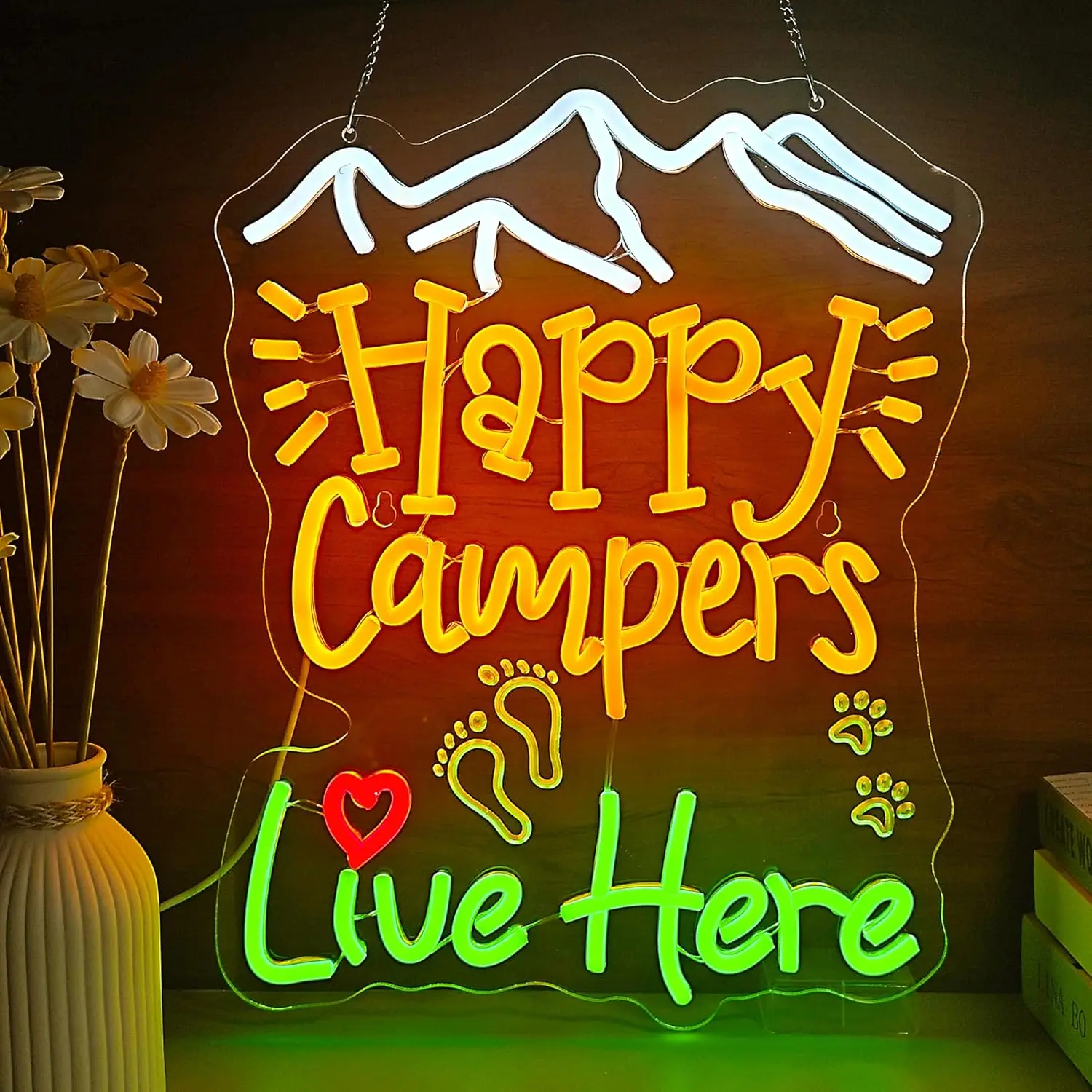 

Happy Camper неоновая вывеска USB светодиодный светильник уличные вечерние огни кемпинг открытый LifeTent украшение кемпера personnalisé подарок