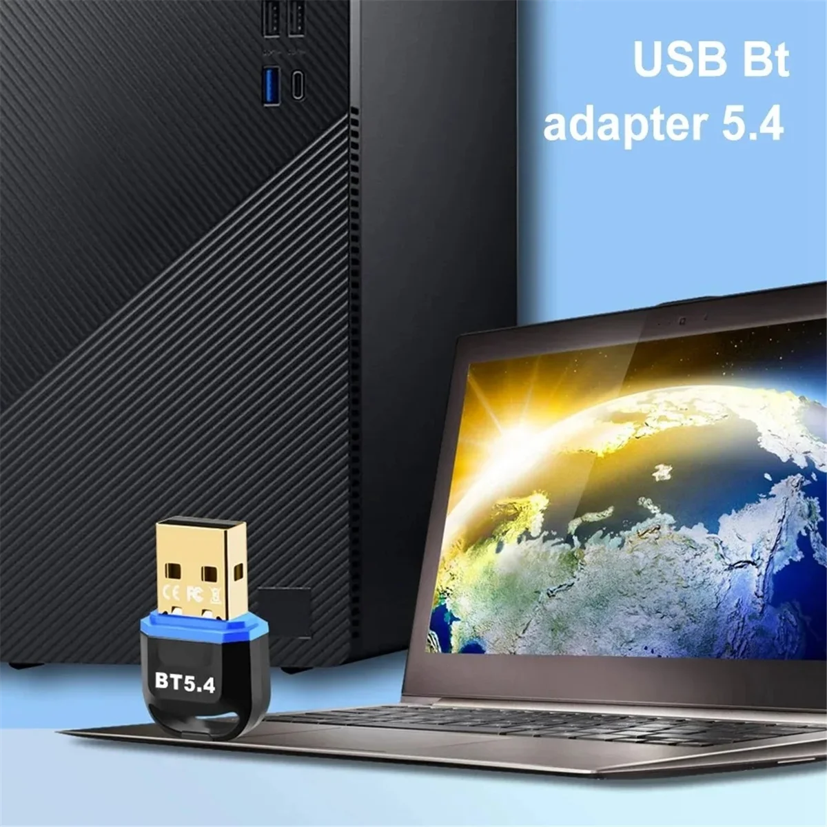 USB Bluetooth 5.4 Dongle Adapter for PC Wireless Mouse Keyboard Speaker Music Audio Receiver Transmitter Bluetooth