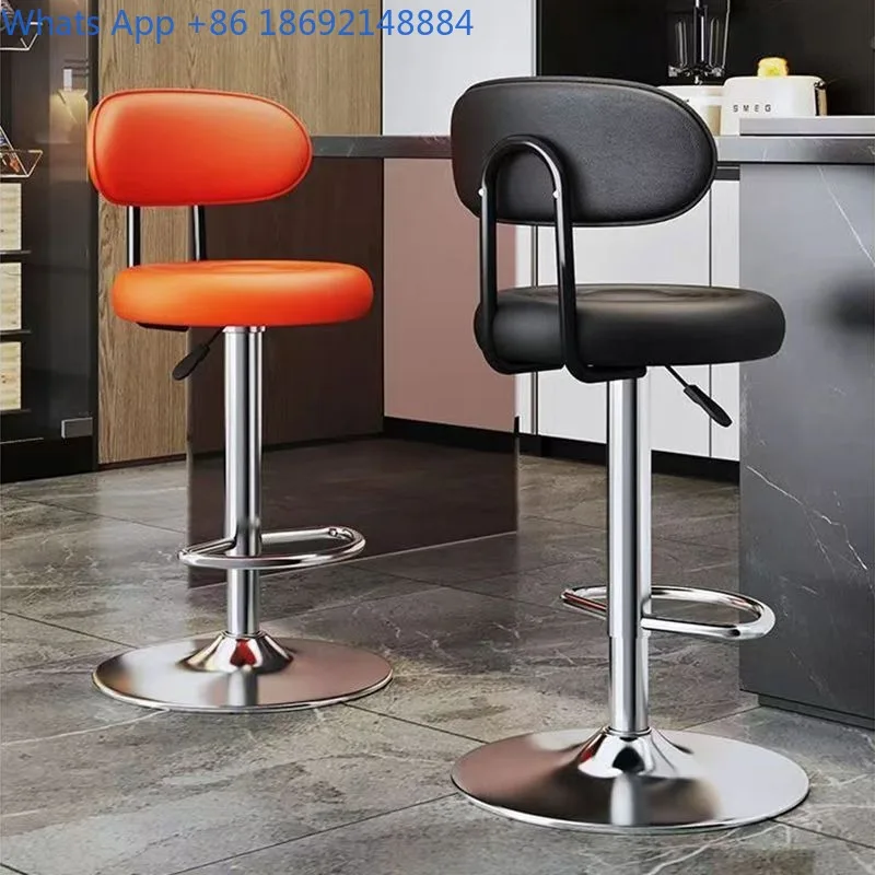Bar Stool Simple Swivel High Stool Bar Chair Cashier Front Desk Adjustable Backrest High Stool