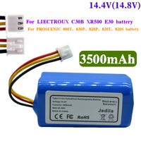 14.4V/14.8V 3.5Ah 18650 Li-ion Battery for LIECTROUX C30B XR500 E30 for PROSCENIC 800T 830P 820P 820T 820S Robot Vacuum Cleaner