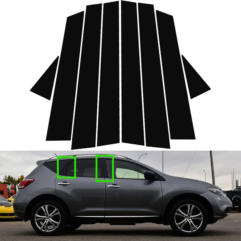 

Glossy Black Pillar Posts Cover Window Door Side Trim Cover Stickers Car Accessory For Nissan Murano 2009 2010 20112012-2014